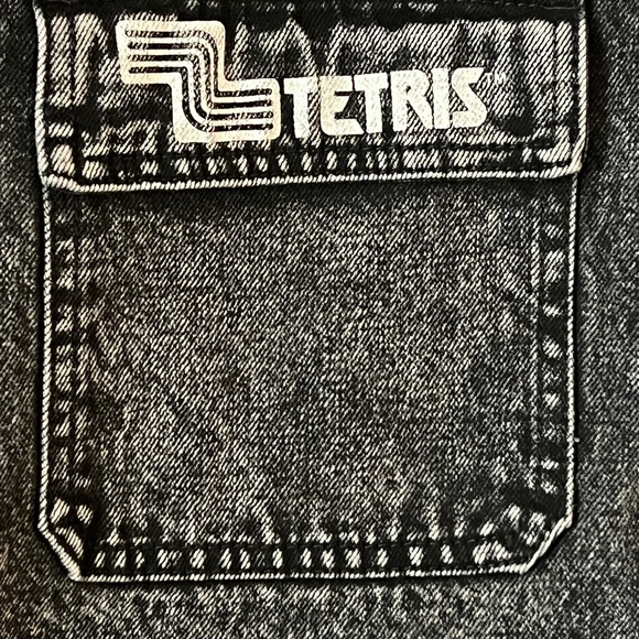 H&M Grey Denim Jacket With Embroidered Tetris Logo - Picture 4 of 7